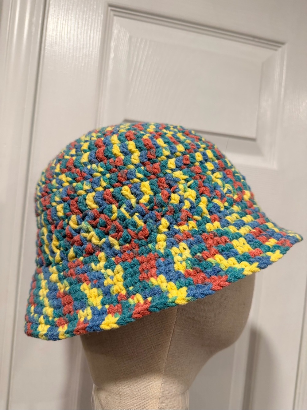 Handmade Crochet Bucket Hat 100% Cotton Lightweight Packable Festival Boho Beach